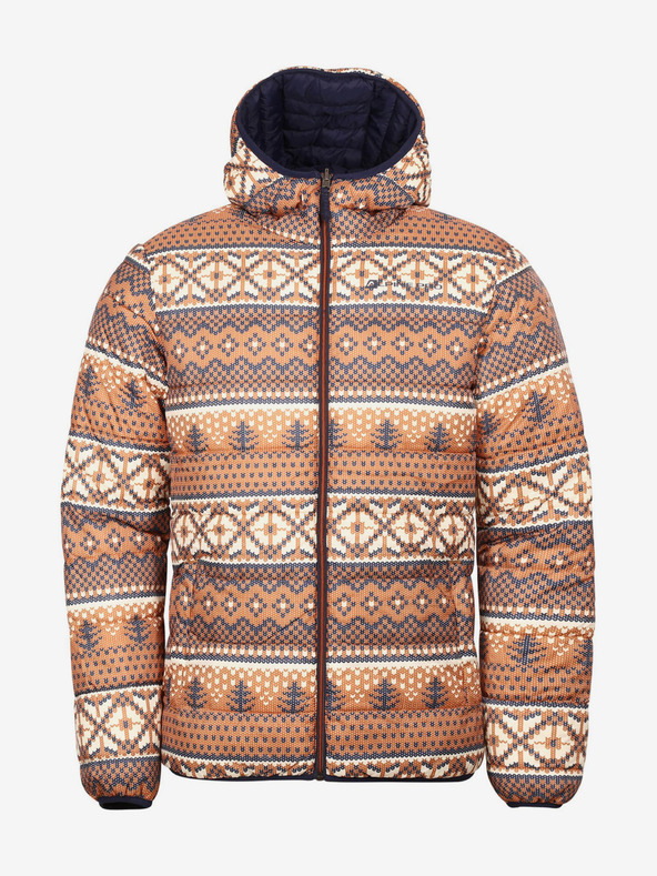 ALPINE PRO Braun-blaue Herren-Wende-Winterjacke ALPINE PRO EROM