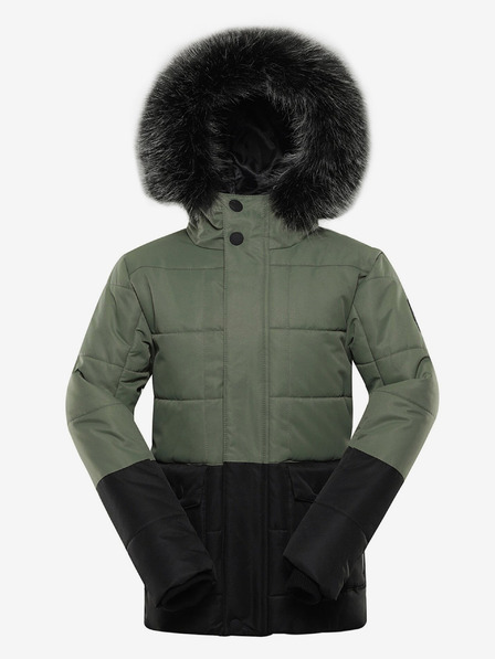 ALPINE PRO Schwarz-grüne Kinder-Winterjacke ALPINE PRO EGYPO