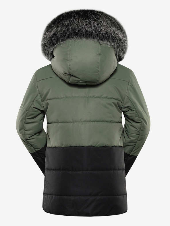 ALPINE PRO Schwarz-grüne Kinder-Winterjacke ALPINE PRO EGYPO