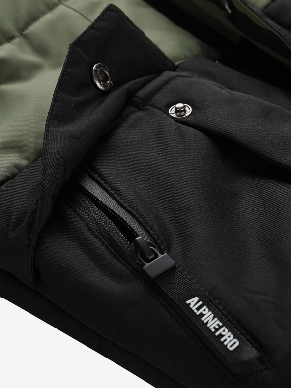 ALPINE PRO Schwarz-grüne Kinder-Winterjacke ALPINE PRO EGYPO