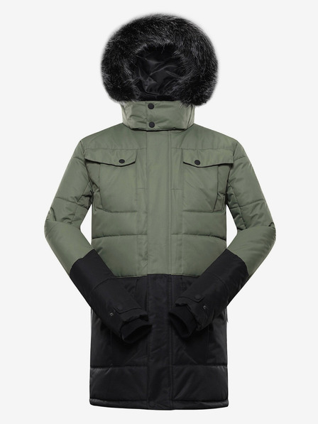 ALPINE PRO Schwarz-grüne Herren-Winterjacke ALPINE PRO EGYP
