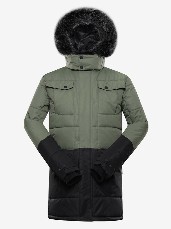 ALPINE PRO Schwarz-grüne Herren-Winterjacke ALPINE PRO EGYP