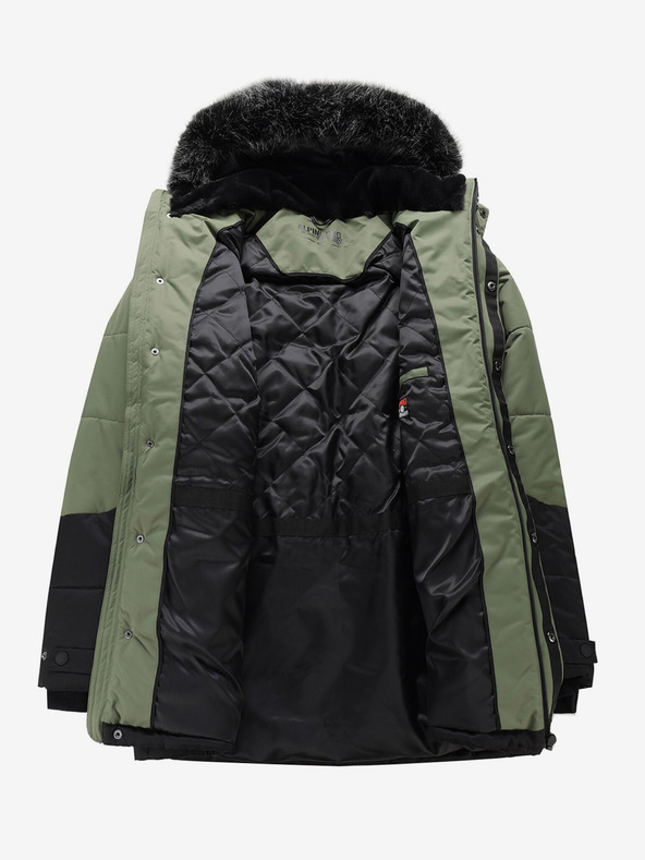 ALPINE PRO Schwarz-grüne Herren-Winterjacke ALPINE PRO EGYP