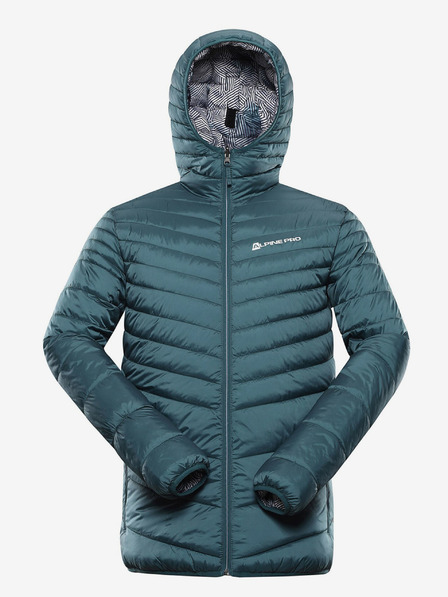 ALPINE PRO Grün-weiße Herren-Wende-Winterjacke ALPINE PRO EROM