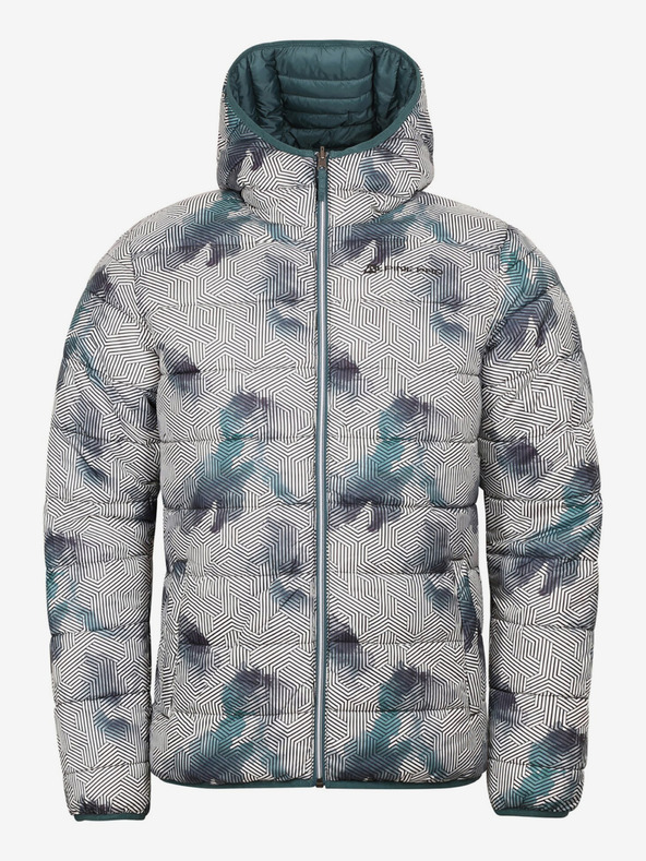 ALPINE PRO Grün-weiße Herren-Wende-Winterjacke ALPINE PRO EROM