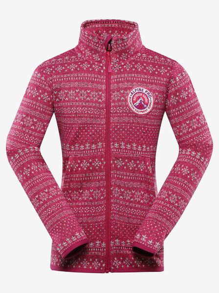 ALPINE PRO Dunkelrosa ALPINE PRO ZEGO Mädchen-Pullover mit Reißverschluss