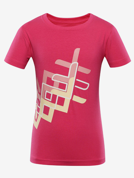 NAX Dunkelrosa bedrucktes Mädchen-T-Shirt NAX ILBO