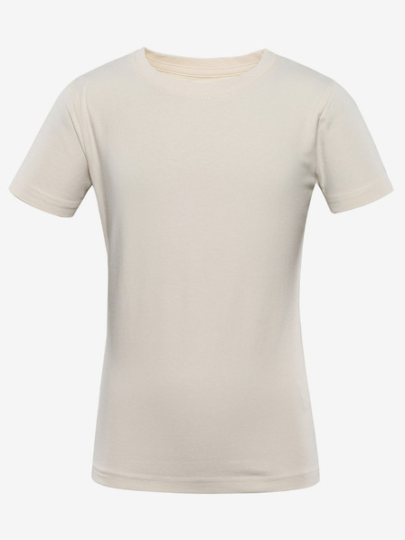 NAX Cremefarbenes Kinder-T-Shirt mit Druck auf dem Rücken NAX ZALDO