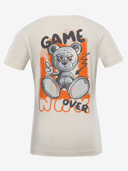 NAX Cremefarbenes Kinder-T-Shirt mit Druck auf dem Rücken NAX ZALDO