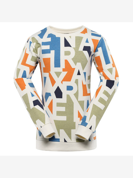 NAX Beigefarbenes gemustertes Kinder-Sweatshirt NAX Dermo