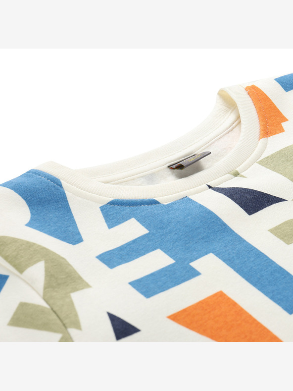 NAX Beigefarbenes gemustertes Kinder-Sweatshirt NAX Dermo