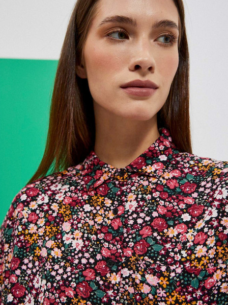 Moodo Rosa und schwarzes gemustertes Damenshirt Moodo