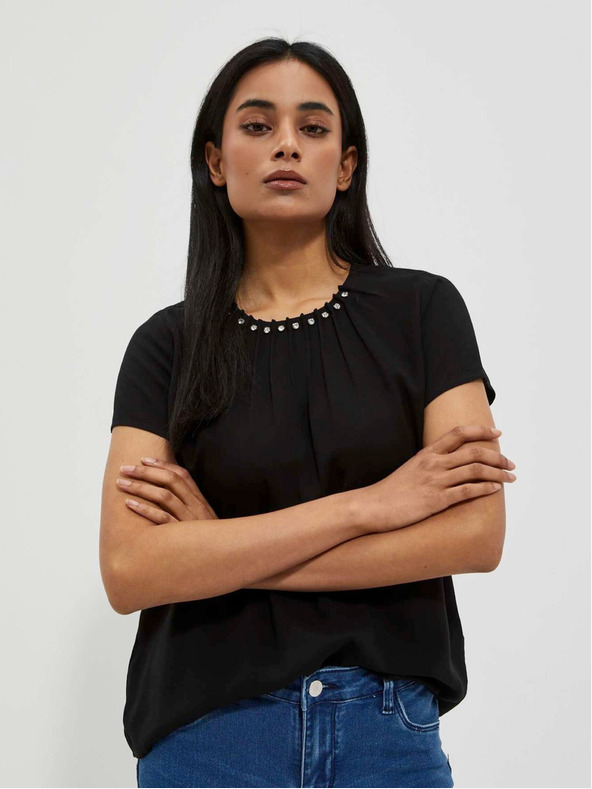 Moodo Schwarze Damenbluse Moodo