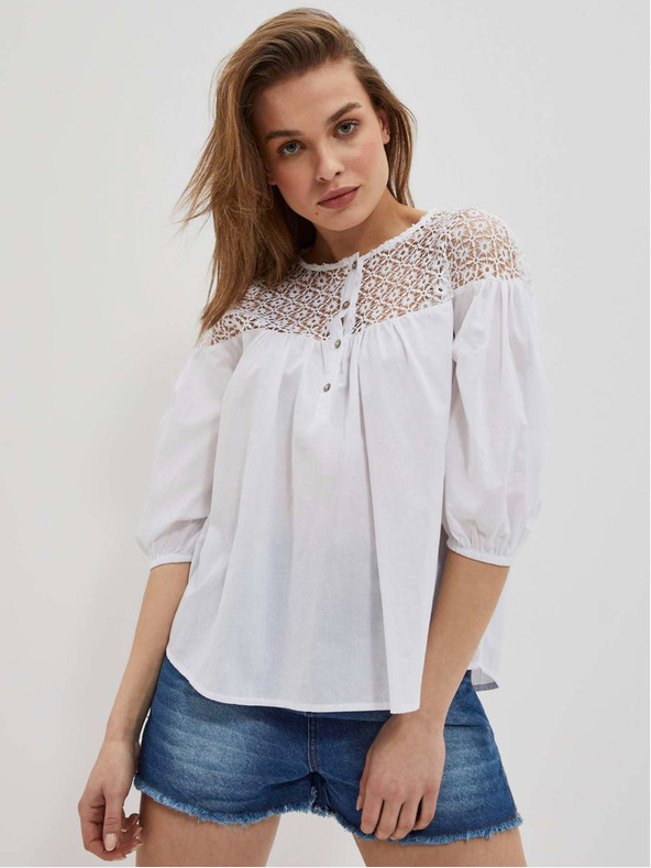 Moodo Weiß Damen Bluse Moodo