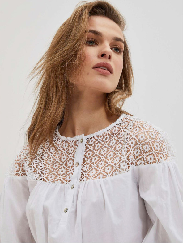 Moodo Weiß Damen Bluse Moodo