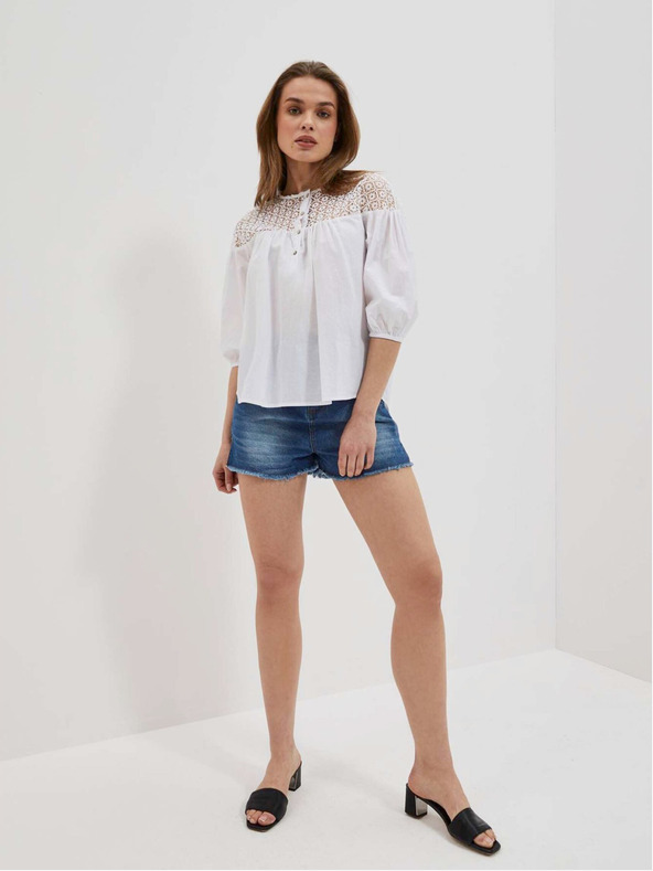 Moodo Weiß Damen Bluse Moodo