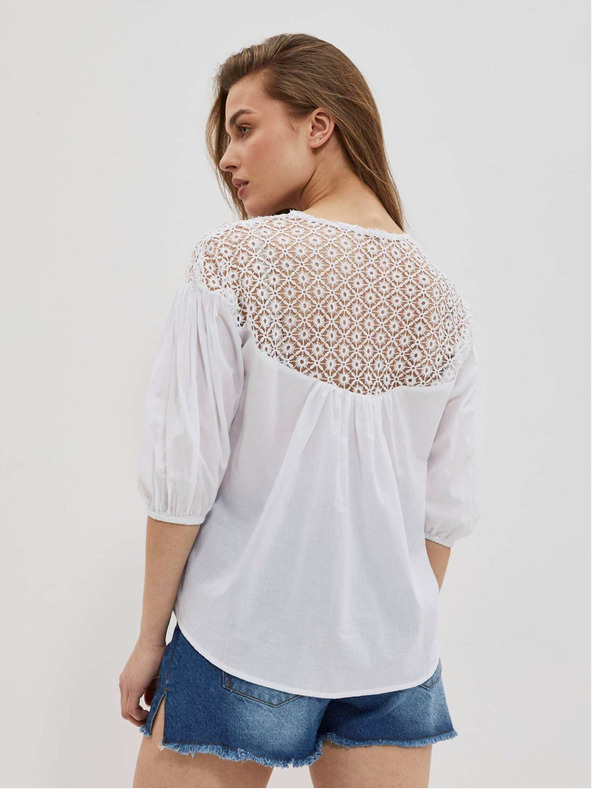 Moodo Weiß Damen Bluse Moodo
