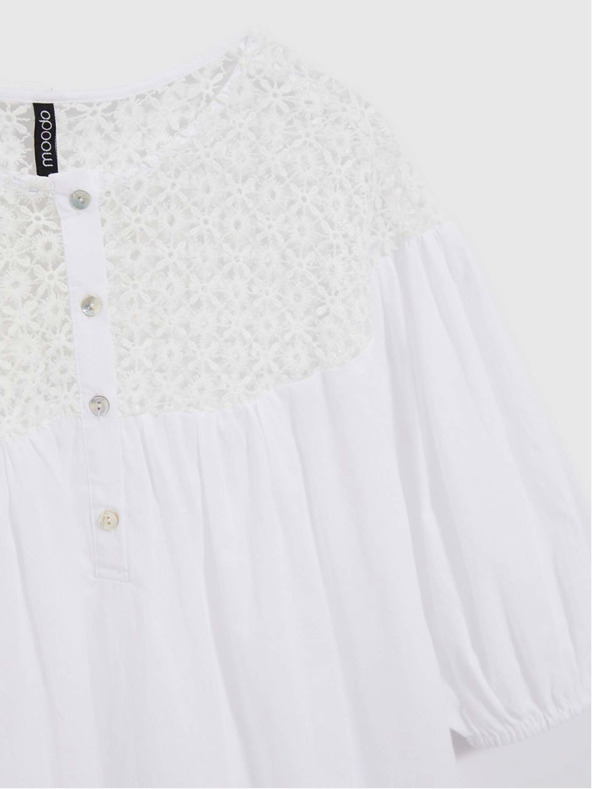 Moodo Weiß Damen Bluse Moodo