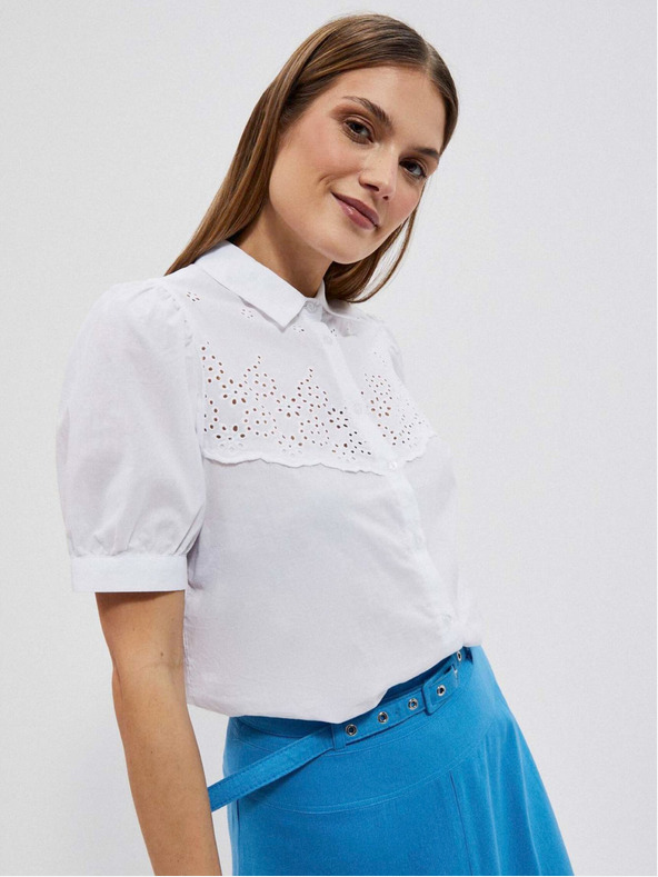 Moodo Weiß Damen Bluse Moodo