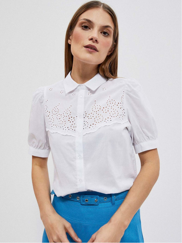 Moodo Weiß Damen Bluse Moodo