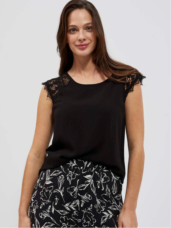 Moodo Schwarzes Damen Long Shirt Moodo