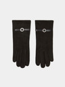 Moodo Schwarze Damenhandschuhe mit Ziergürtel Moodo