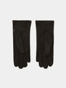 Moodo Schwarze Damenhandschuhe mit Ziergürtel Moodo