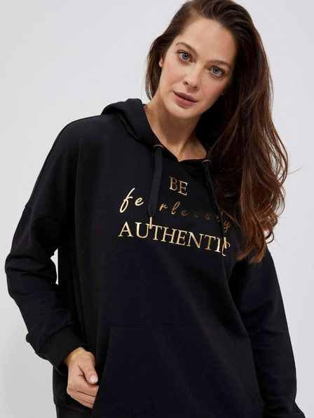 Moodo Schwarzes Damen-Kapuzen-Sweatshirt Moodo