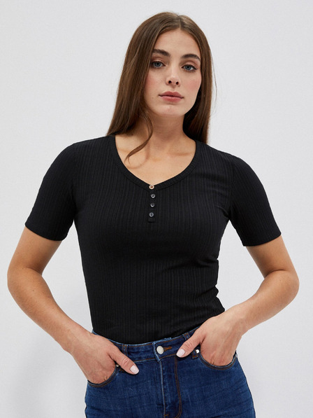 Moodo Schwarzes Damen Long Shirt Moodo
