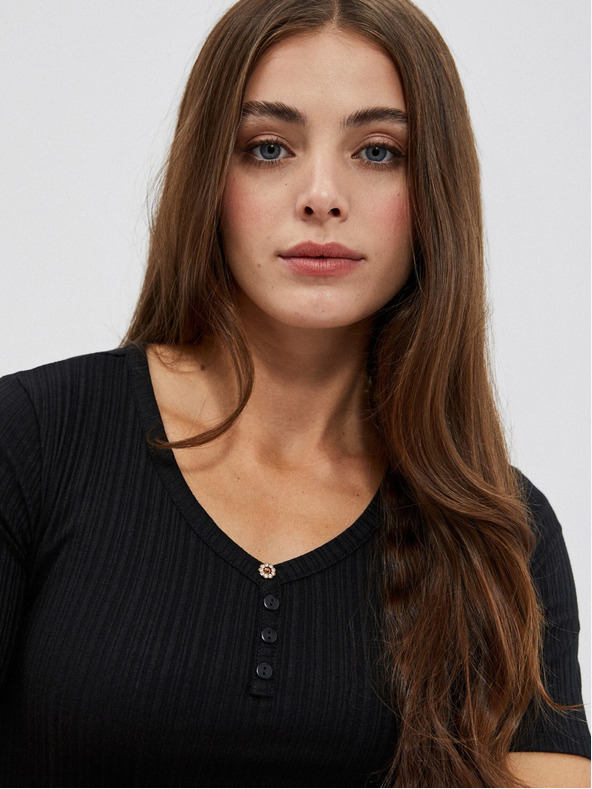 Moodo Schwarzes Damen Long Shirt Moodo