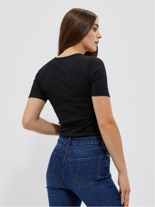 Moodo Schwarzes Damen Long Shirt Moodo