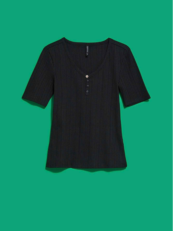 Moodo Schwarzes Damen Long Shirt Moodo