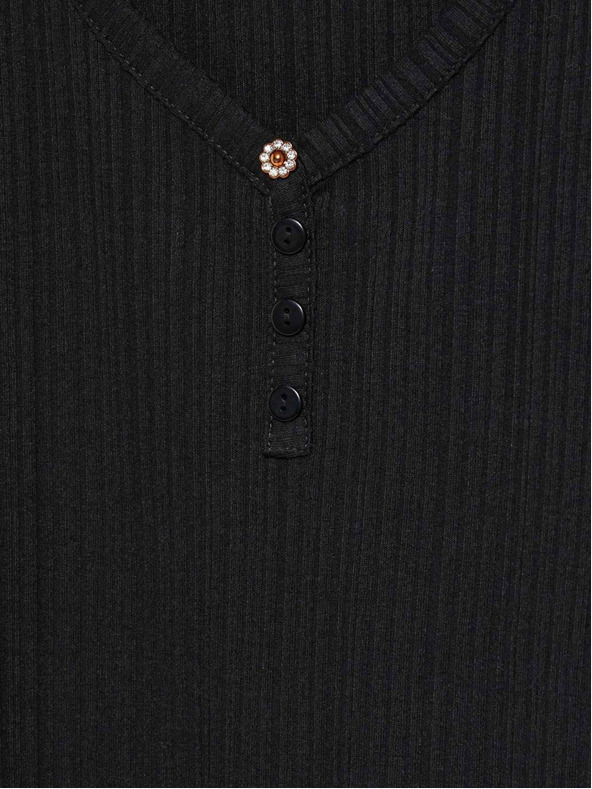 Moodo Schwarzes Damen Long Shirt Moodo