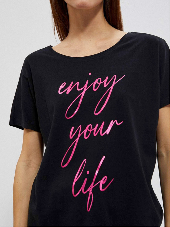 Moodo Schwarzes Damen Long Shirt Moodo