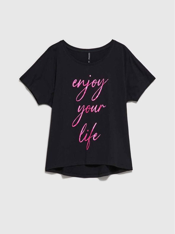 Moodo Schwarzes Damen Long Shirt Moodo