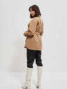 Moodo Beige Damen Shirtjacke mit Gürtel Moodo