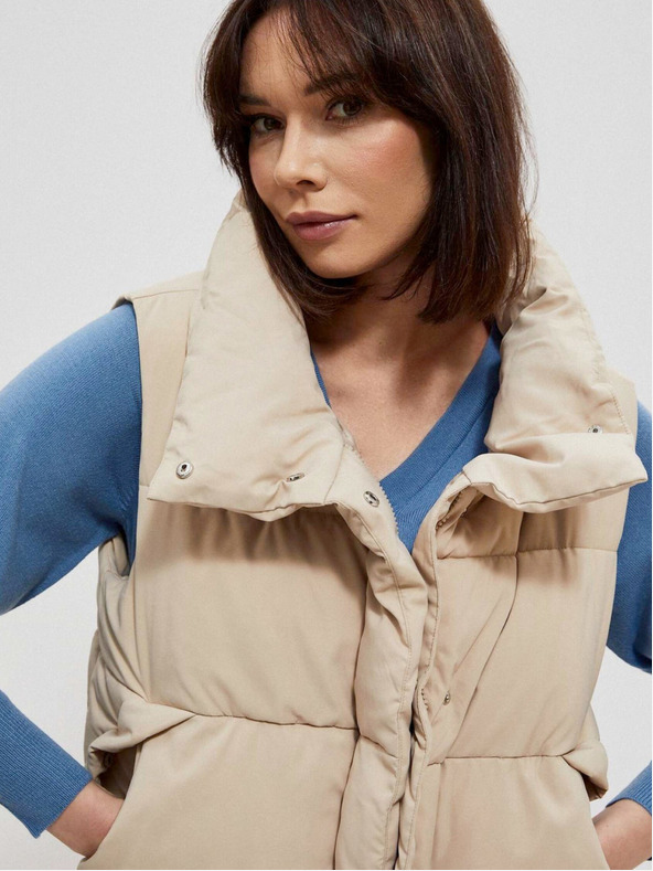 Moodo Moodo Beige Damen Steppweste
