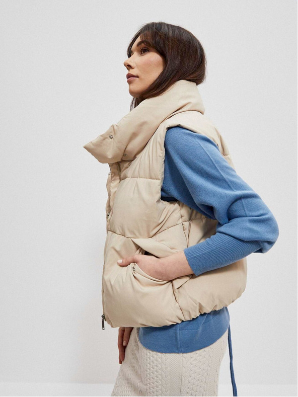 Moodo Moodo Beige Damen Steppweste