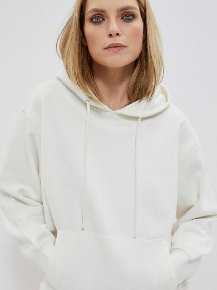 Moodo Weißer Damen-Kapuzenpullover Moodo
