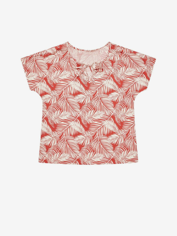 Moodo Weiß und rot gemusterte Damenbluse Moodo