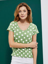 Moodo Grünes Damen-Polka-Dot-Shirt Moodo