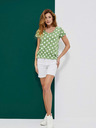 Moodo Grünes Damen-Polka-Dot-Shirt Moodo