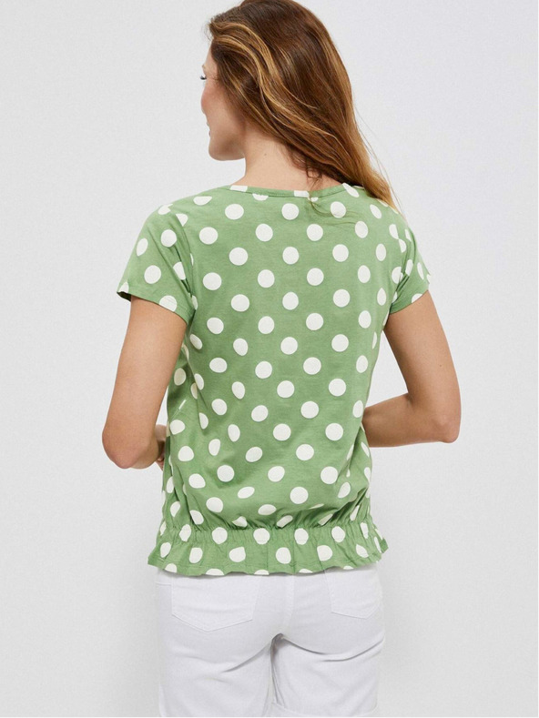 Moodo Grünes Damen-Polka-Dot-Shirt Moodo