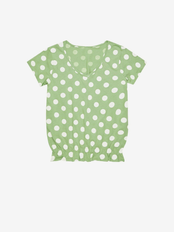 Moodo Grünes Damen-Polka-Dot-Shirt Moodo
