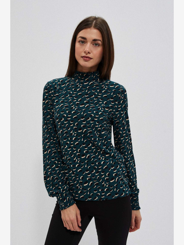 Moodo Grün gemusterte Damenbluse Moodo