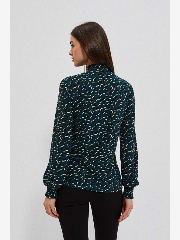 Moodo Grün gemusterte Damenbluse Moodo