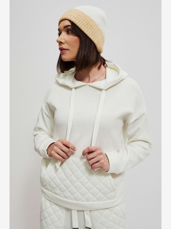 Moodo Weißer Damen-Kapuzenpullover Moodo