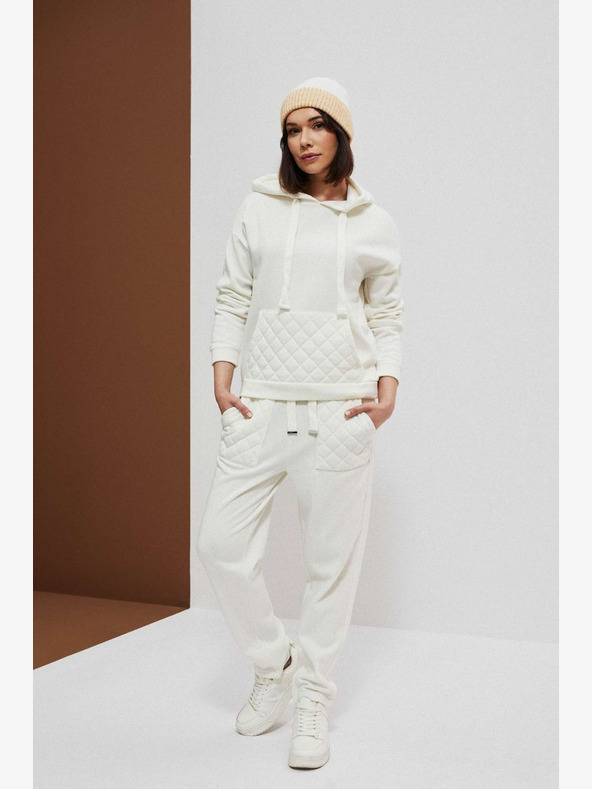 Moodo Weißer Damen-Kapuzenpullover Moodo