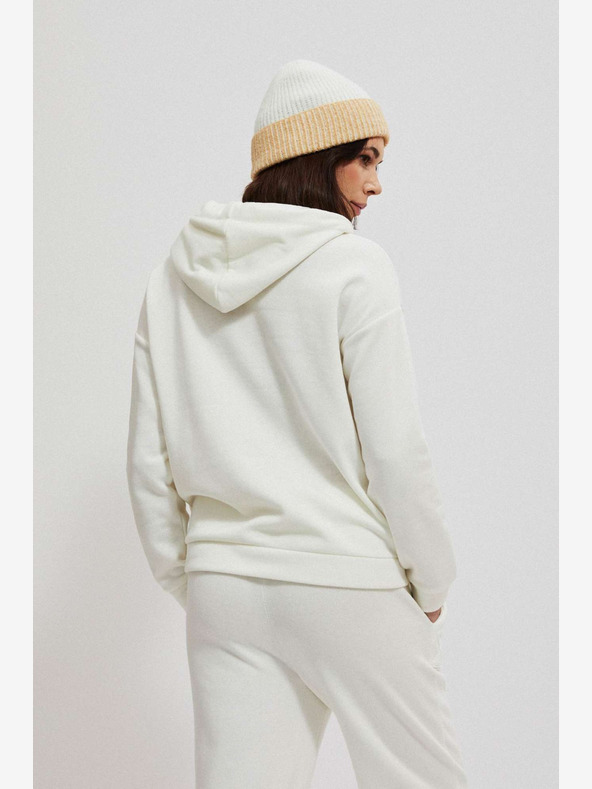 Moodo Weißer Damen-Kapuzenpullover Moodo