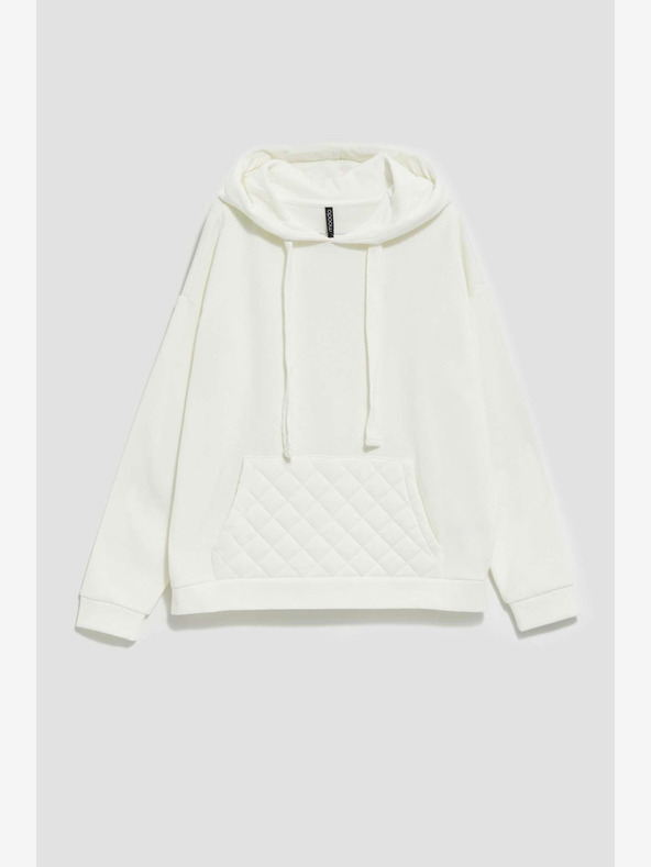 Moodo Weißer Damen-Kapuzenpullover Moodo